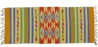 Tappeto moderno Seattle, stile kilim, 100% cotone, multicolore, 180x60cm