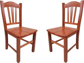 Sedia in legno massello con seduta legno Ciliegio SILVANA set da 2