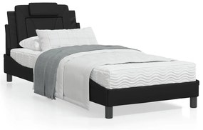 Giroletto Con Testiera Nero 90x200 Cm İn Similpelle /
