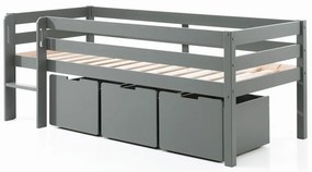 Cassetti grigi sotto il letto dei bambini 3 pezzi Pino - Vipack