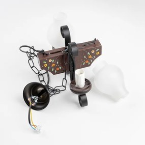 Brilagi - Lampadario a catena QUEEN 2xE14/40W/230V faggio/wengé