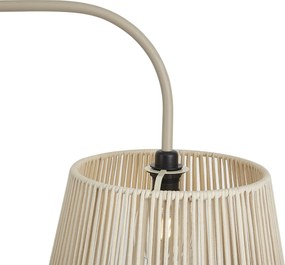 Lampada da terra per esterni Japandi beige con paralume in corda IP44 - Arc Jayla