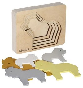 Puzzle a inserimento in legno Lion - Kindsgut