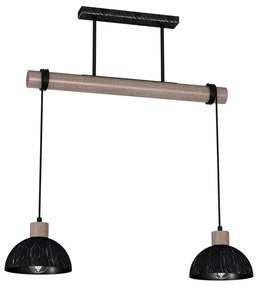 Lampadario su corda ERIK 2xE27/60W/230V Marrone nero