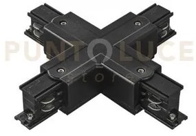 Connessione a x per binario trifase rail nero satinato led-rail-x-ner