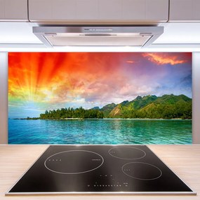 Rivestimento parete cucina Mare, foresta, cielo, paesaggio 100x50 cm