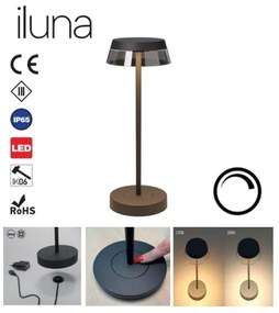 Redo 90312 - Lampada da tavolo LED dimmerabile ILUNA LED/2,5W/5V 3000 mAh IP65 nero