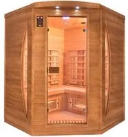 Sauna Finlandese ad Infrarossi 3 Posti 160x160 cm H200 in Legno di Abete Spectra 04C