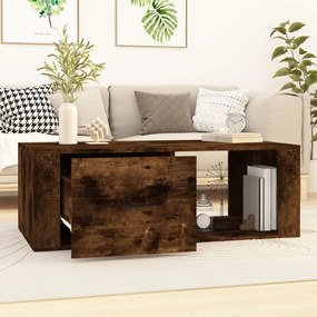 Tavolino da salotto rovere fumo 100x50,5x35cm legno multistrato