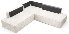 Divano letto angolare con contenitore a L TERAMO, lato destro, beige