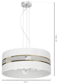 Lampadario su corda ULTIMO 3xE27/60W/230V bianco