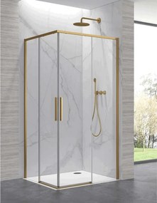 Cabina doccia 90x100cm angolare porte scorrevoli finitura oro| KLA1000R - KAMALU