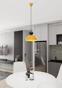 Lampadario Minimal Efesto Acciaio Nero Arancione 1 Luce Gx53 Ip20