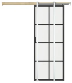Porta scorrevole con sistema a incasso H205 x L93 cm in Alluminio e Vetro temperato - WILDEN II