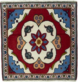 Shiraz Tappeto persiano 60 x 60 Rosso (Iran) Annodato A Mano