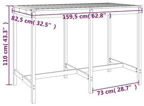 Set Bar da Giardino 7 pz Miele in Legno Massello di Pino