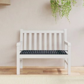 Cuscino Panca Giardino A Quadri Nero 100x50x3 Cm Tessuto Oxford /