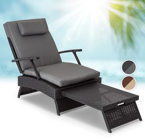 blumfeldt Kos - Lounger, sedia a sdraio con poggiapiedi, telaio in acciaio, 6 posizioni