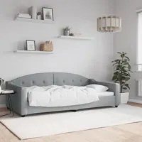 Letto da Giorno Grigio Chiaro 100x200 cm in Tessuto 354188