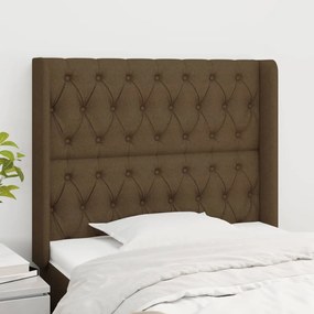 Testiera Ad Orecchio Marrone Scuro 103x16x118/128 Cm İn Tessuto /