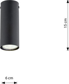 Plafoniera TECNO 1S da soffitto base GU10 Nera