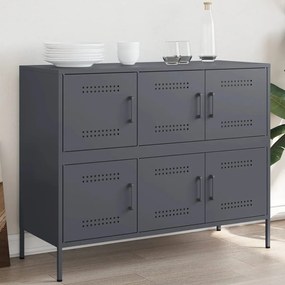 Credenza antracite 100,5x39x79 cm in acciaio laminato a freddo