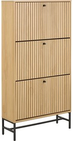 Scarpiera con ante effetto rovere in colore naturale 72x140x25 cm Albany - Actona