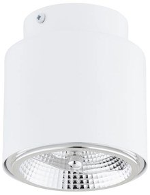 Plafoniera Moderna 1 Luce Faretto Ptah In Acciaio Bianco