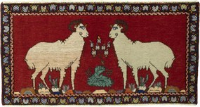 Gabbeh Tappeto persiano 90x50 Rosso (Iran) Annodato A Mano