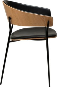 Sedia da pranzo nera/colore naturale chiaro con braccioli Crib – DAN-FORM Denmark