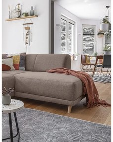 Divano angolare marrone allungabile e con contenitore (penisola a destra/a L) Classy Sophie – Miuform