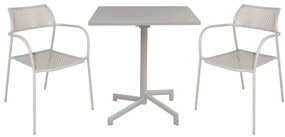 OPERA - set tavolo in alluminio cm 70 x 70 x 73 h con 2 poltrone Aviim