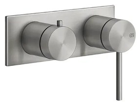 Parte Esterna Miscelatore Doccia A Parete 2 Vie parte incasso non inclusa Steel Brushed 54079 Gessi