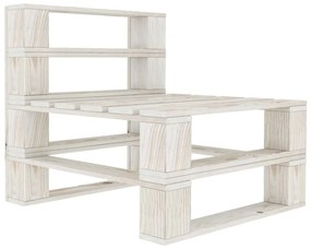 Set Divani da Giardino 6 pz su Pallet in Legno Bianco