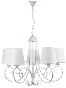 Lampadario Country charm Lampadario Country charm Pompe  5x E14 bianco paralume bianco 5x E14