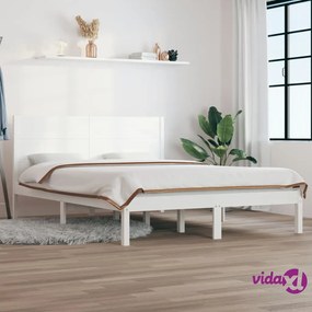 vidaXL Giroletto Bianco in Legno Massello 120x190 cm Small Double