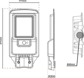 Armatura LED Solare 1000 lm Autonomia 12 ore con Telecomando e Braccio Colore Bianco Naturale 4.000K