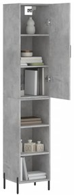 Credenza Grigio Cemento 34,5x34x180 cm in Legno Multistrato