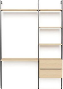 Kit cabina armadio Project Kit Smart W. Industriale in alluminio 152.5 x 220 x 50 cm marrone/antracite