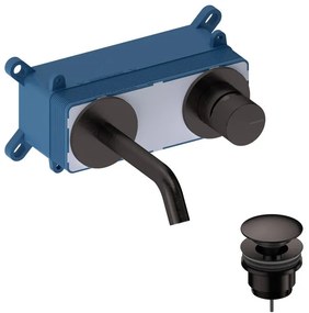 Rubinetto per lavabo a canna media Loop K grigio spazzolato lucido SANYCCES