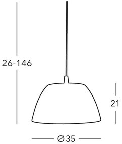 Kolarz 0051.31.6 -Lampadario a sospensione con filo MALMÖ 1xE27/60W/230V