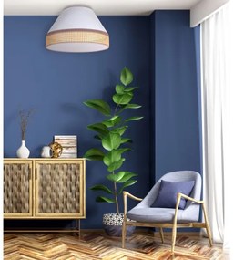 Duolla - Plafoniera AVIGNON 1xE27/15W/230V diametro 50 cm bianco/rattan