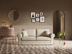 Lady divano classico in piuma d'oca realizzato con tessuto impermeabile T02 panna