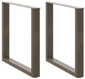 Gambe Tavolo Pranzo A U 2 Pz 80x(72-73) Cm Acciaio /