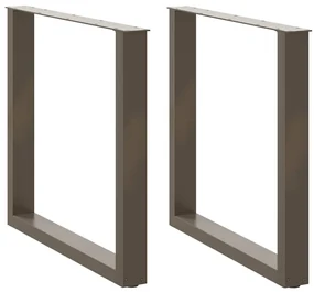Gambe Tavolo Pranzo A U 2 Pz 80x(72-73) Cm Acciaio /