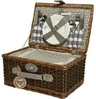 Set valigetta rustico da picnic marrone