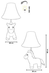 Happy Lamps - Lampada da tavolo LED per bambini ELVIS LED/5,4W/230V cavallo