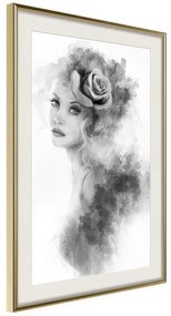 Poster  Mysterious Lady  Cornice Quadri Cornice d'oro con passe-partout, Larghezza x Altezza Home decor 20x30