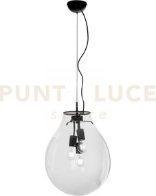 Lampadario a sospensione azuma trasparente 3 luci attacco e27 38x17...