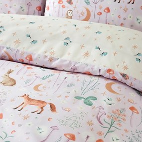 Set copripiumino e federa lavanda per letto matrimoniale 200x200 cm Enchanted Twilight Animals – Catherine Lansfield